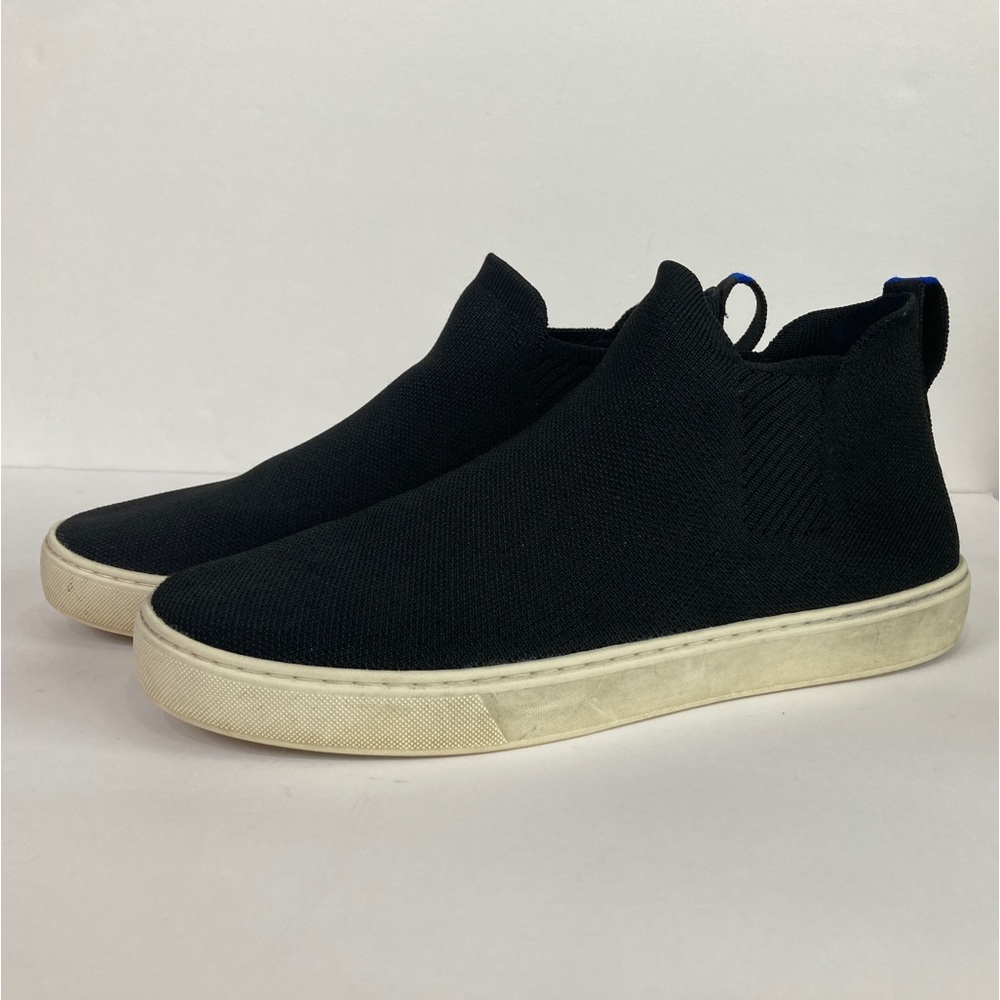 Rothys Womens 11 The Chelsea Boots Black Knit Sneaker Shoes Pull On Bootie Flat
